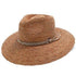 Walrus Hats Natural Raffia Straw Fedora Hat w/ Black & White Band